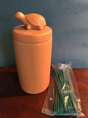 Turtle terra cotta incense holder and storage container